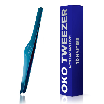 Eyebrow Tweezers Beveled Blue Magic Premium
