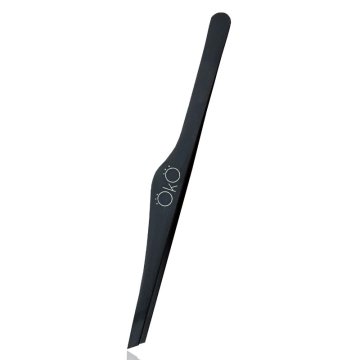 Eyebrow Black Tweezer Beveled